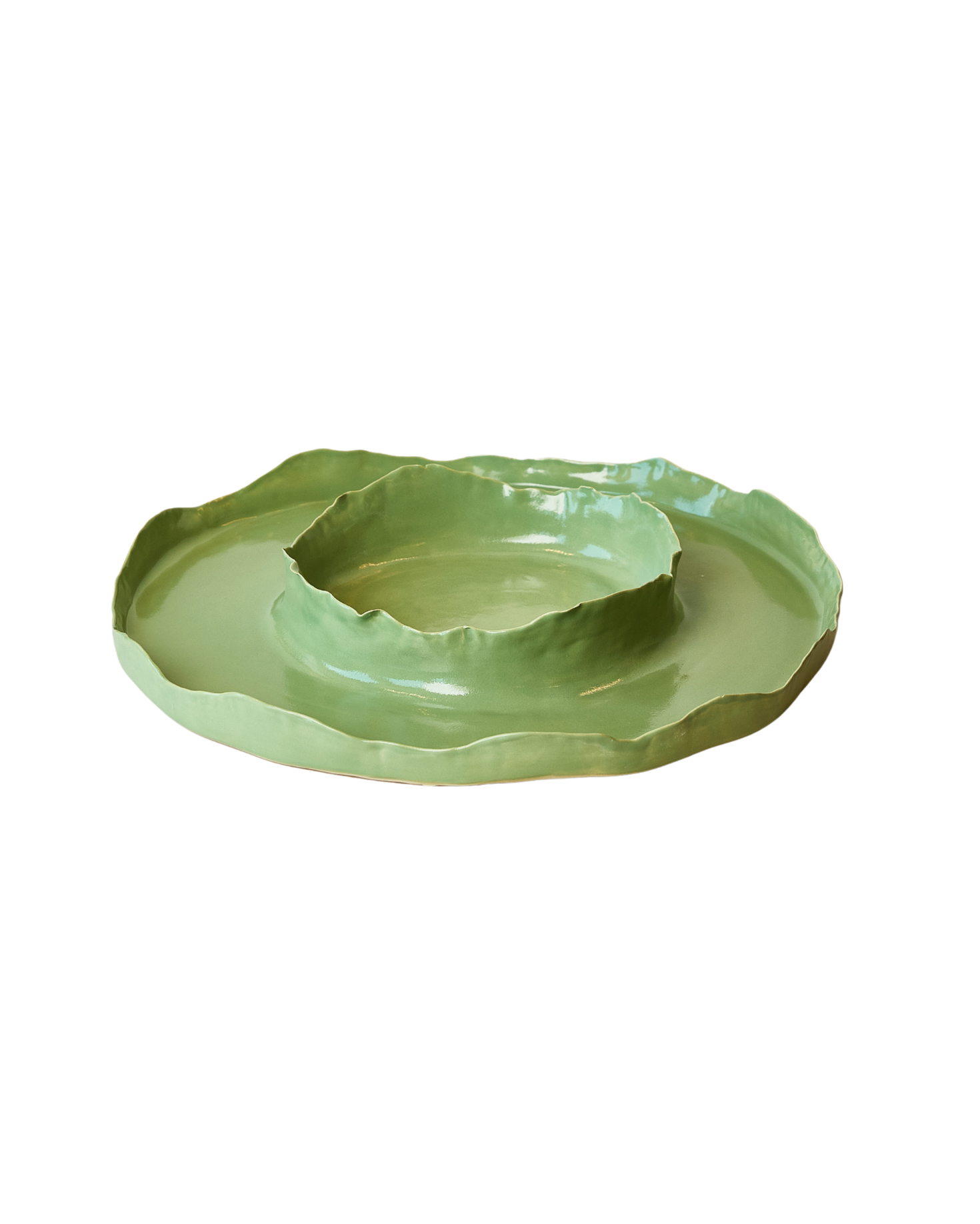 Circus Large Nested Platter- Celadon Green