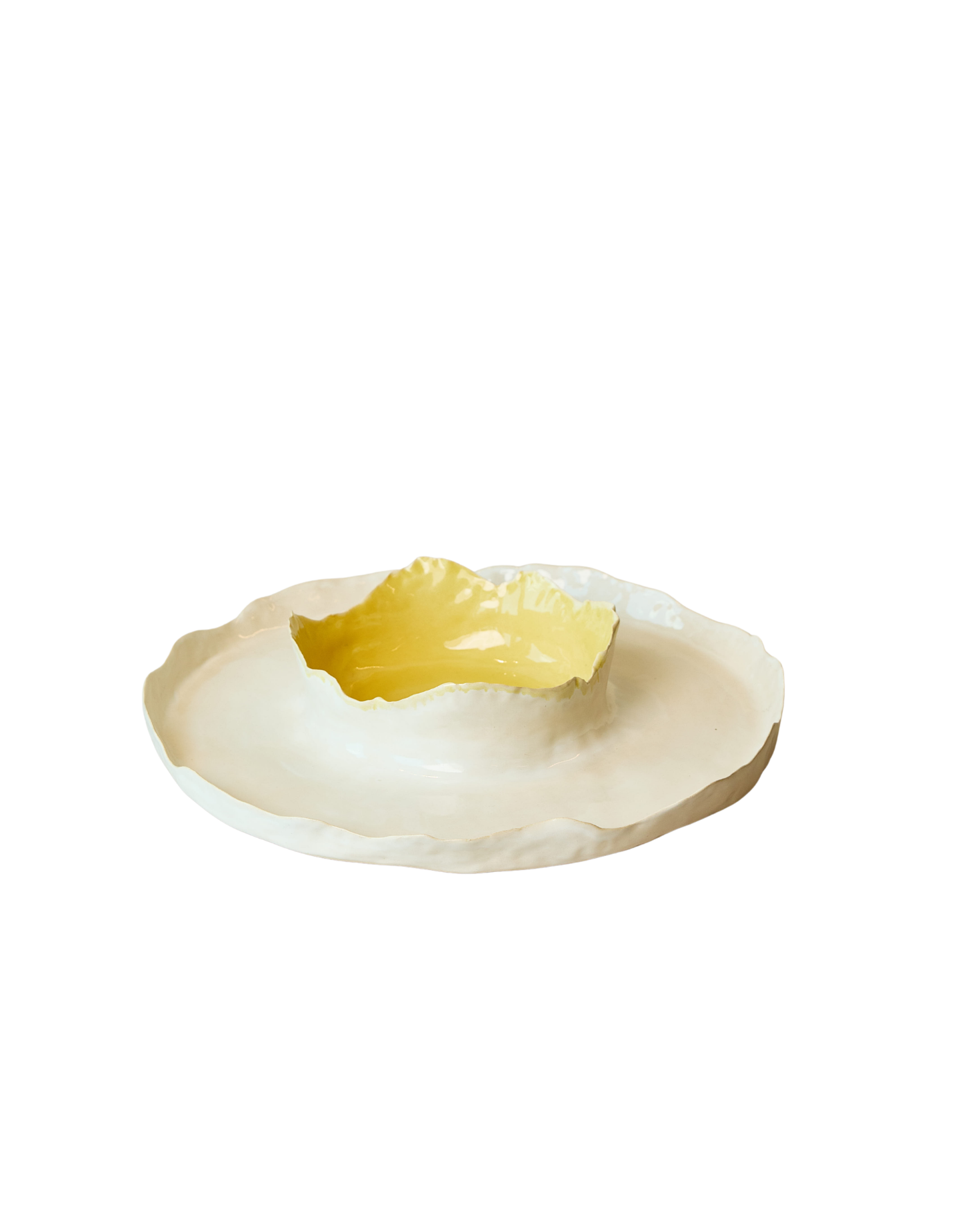 Circus Large Nested Platter- Bright Yellow / White