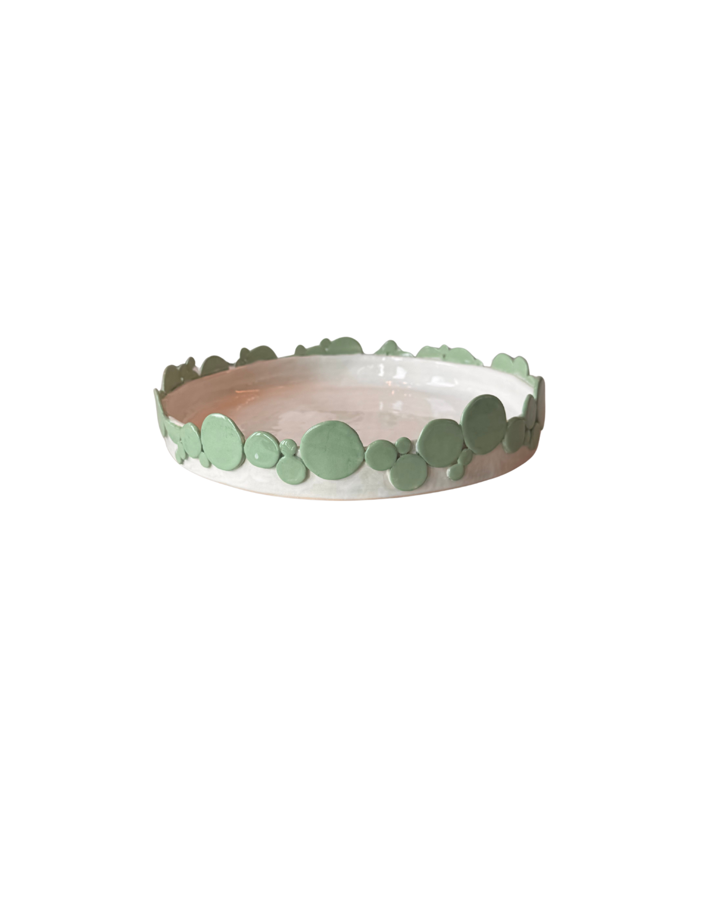Circus Medium Platter- Green Circles