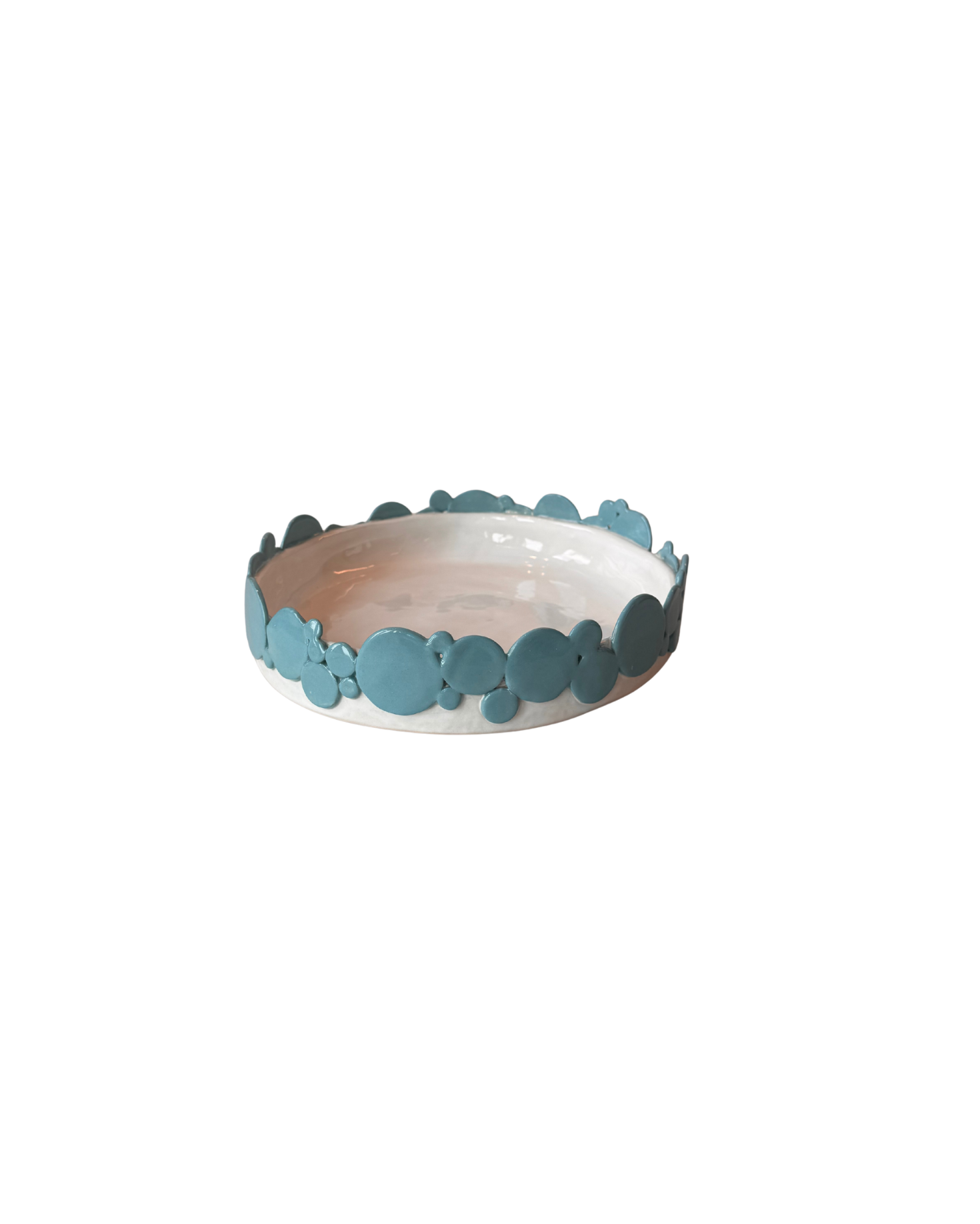 Circus Small Platter- Blue Teal Circles