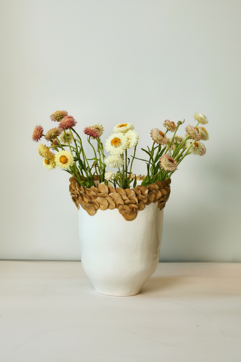 Florets Vase - Ocre petals