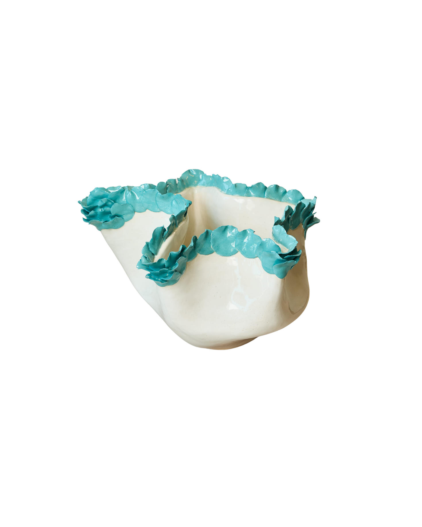 Florets Vase  1 - Aqua Blue petals