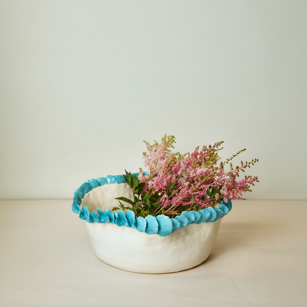 Florets Vase  2 - Aqua Blue petals