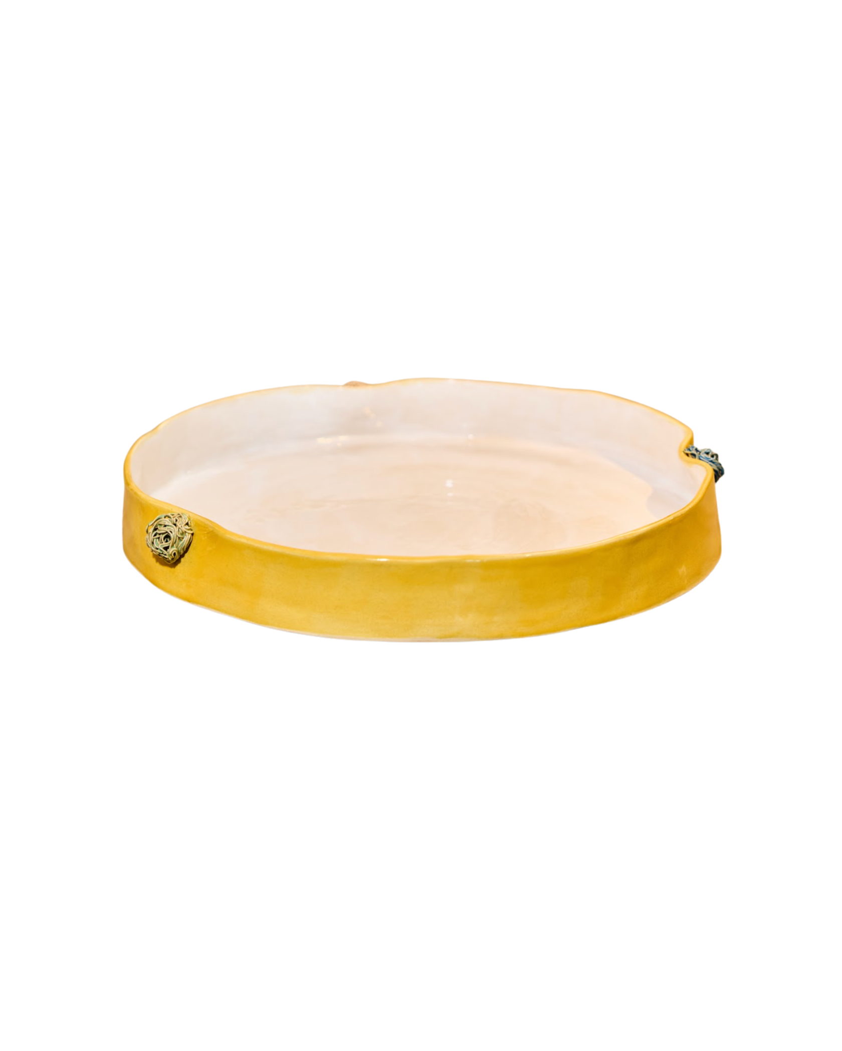 Pompons Large Serving Platter - Yellow