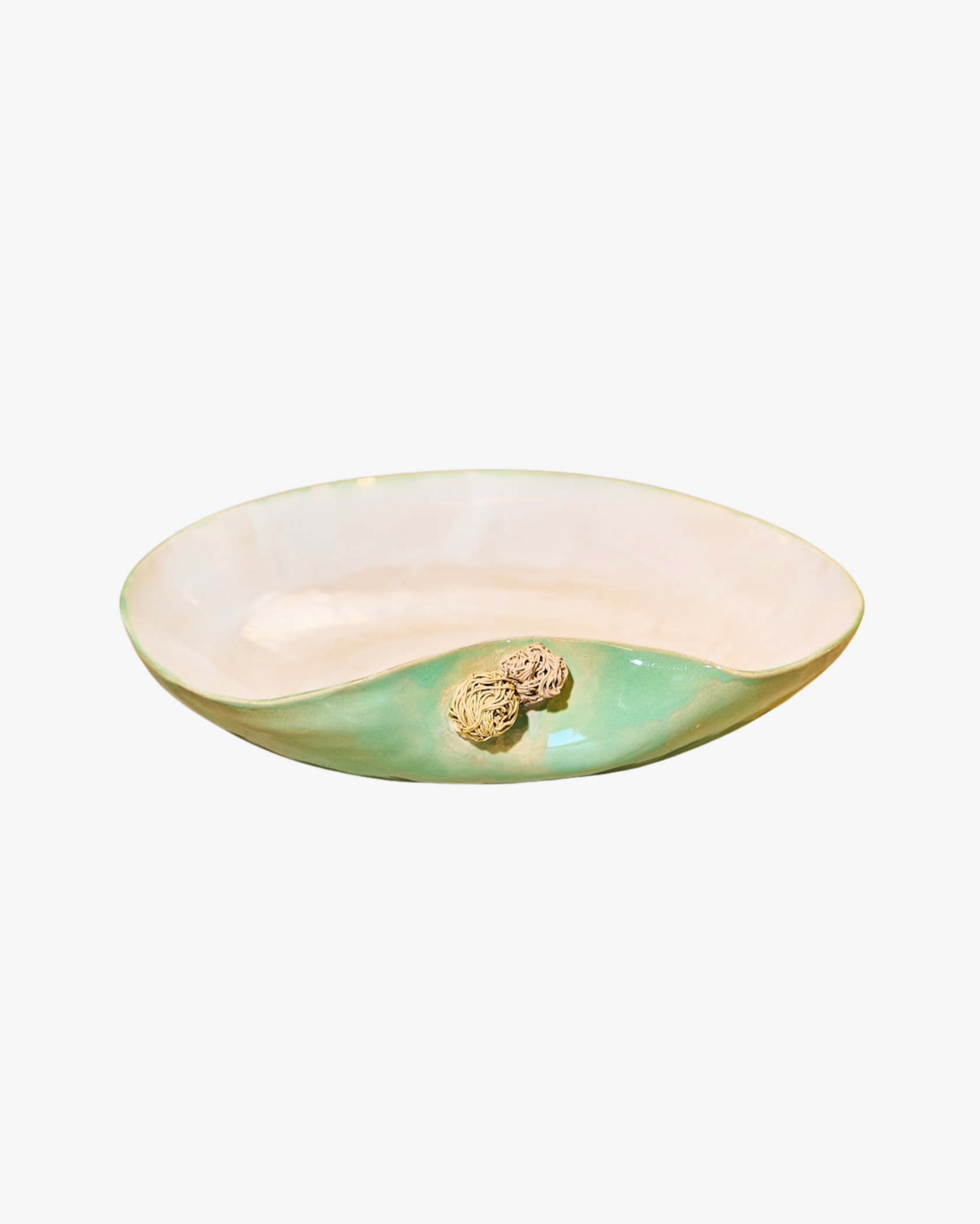 Pompons Large Shallow Bowl