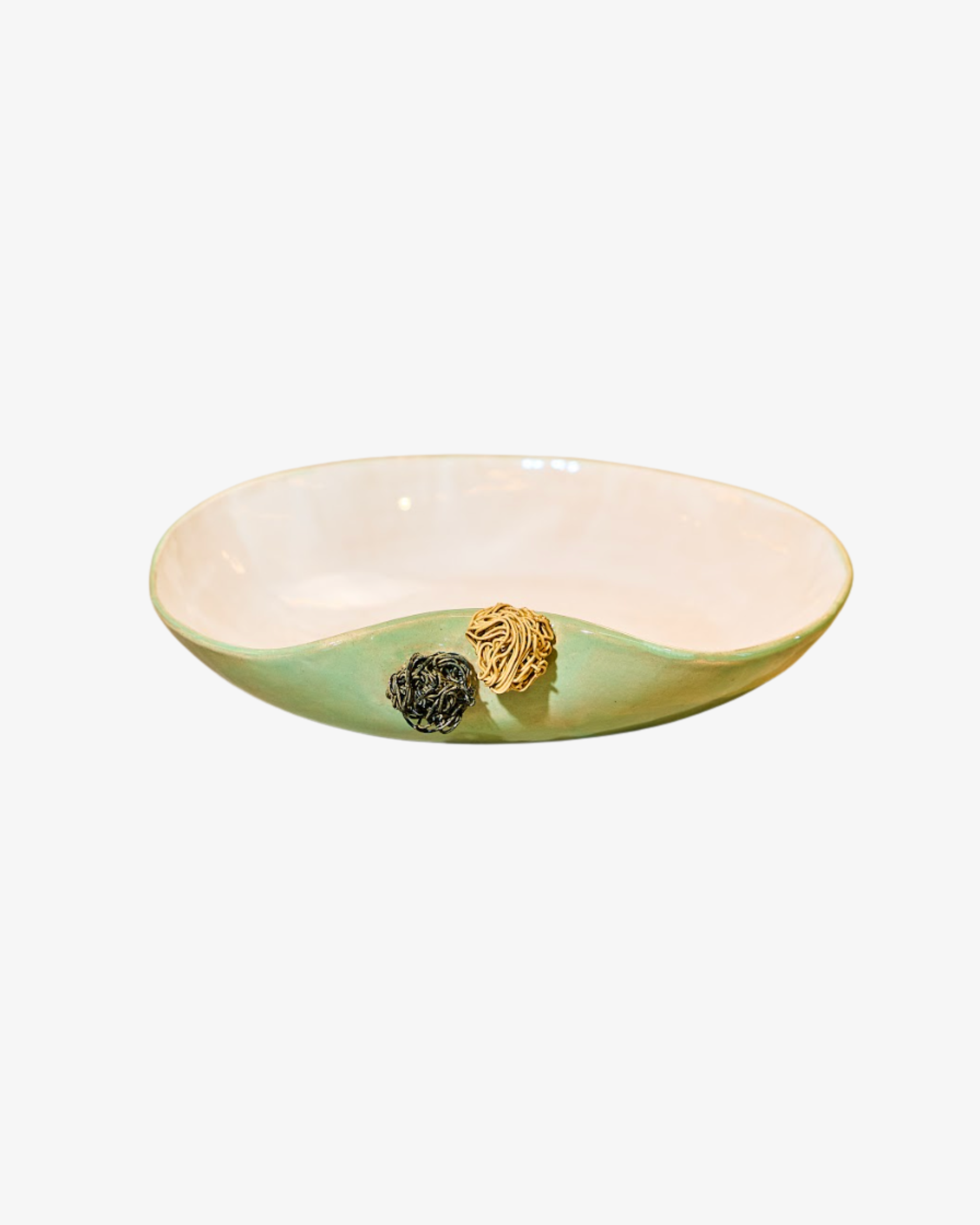 Pompons Medium Shallow Bowl