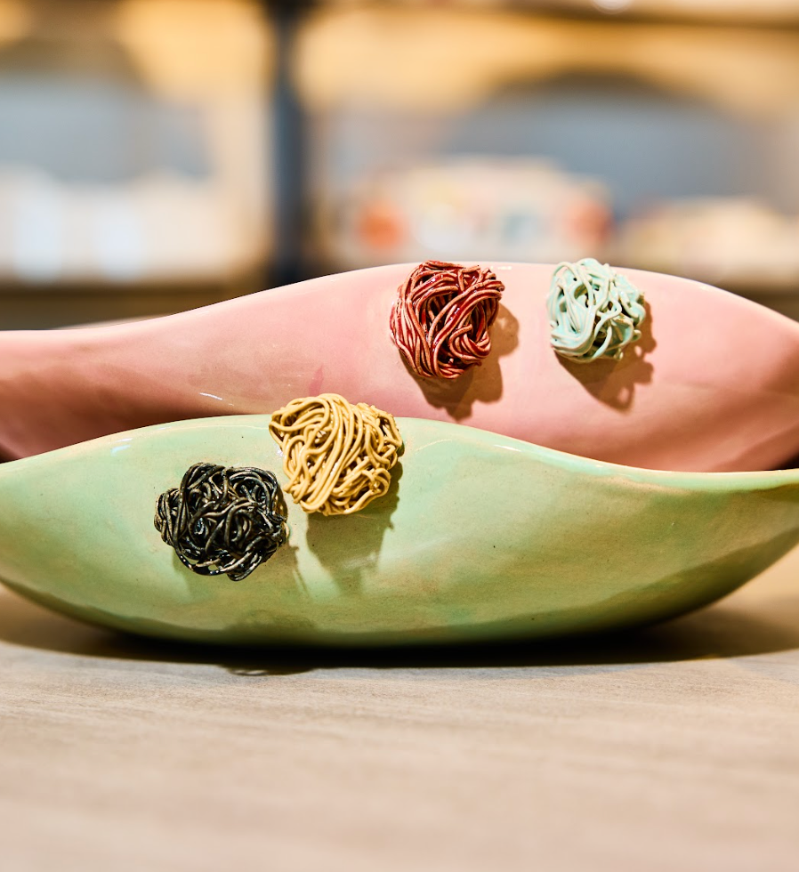 Pompons Medium Shallow Bowl