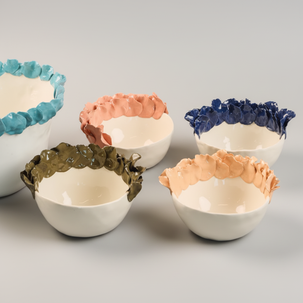 Florets Mini Bowl - Olive Green petals