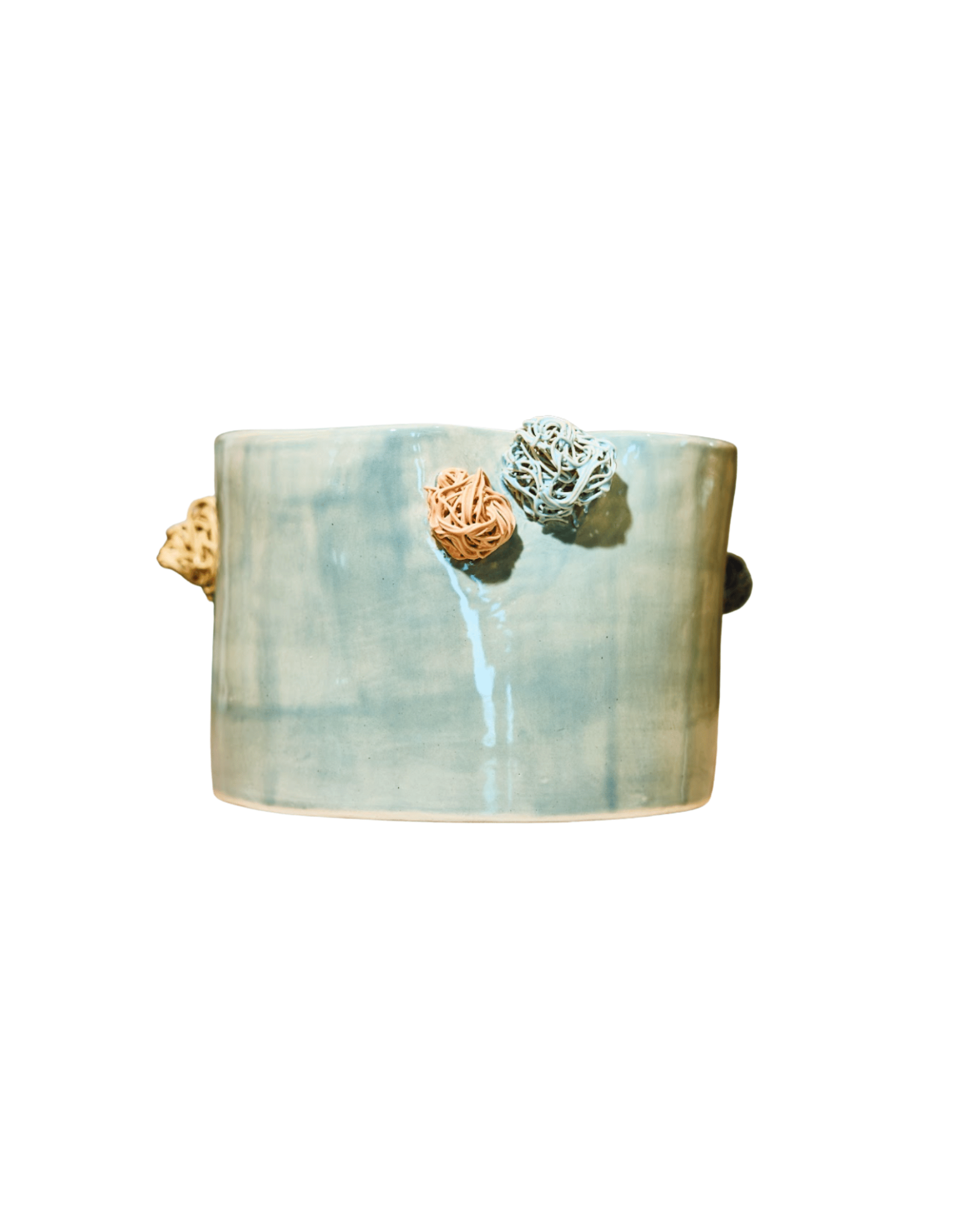 Pompons Medium Vase -  Fog Green